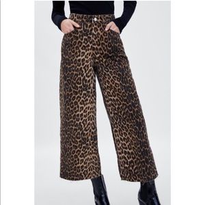 zara cheetah print jeans